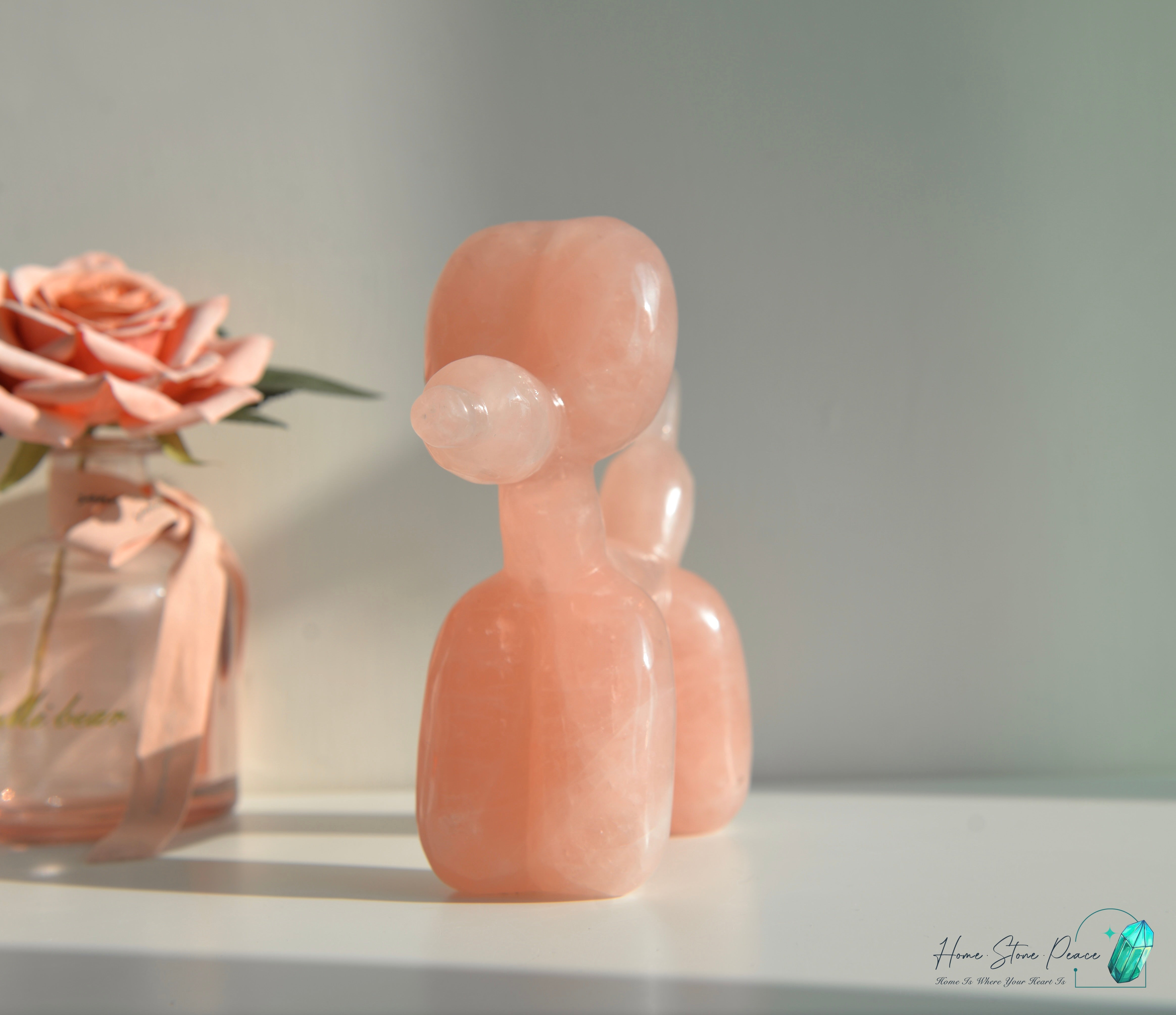 粉紅水晶氣球狗(大) Rose Quartz Balloon Dog (Large)