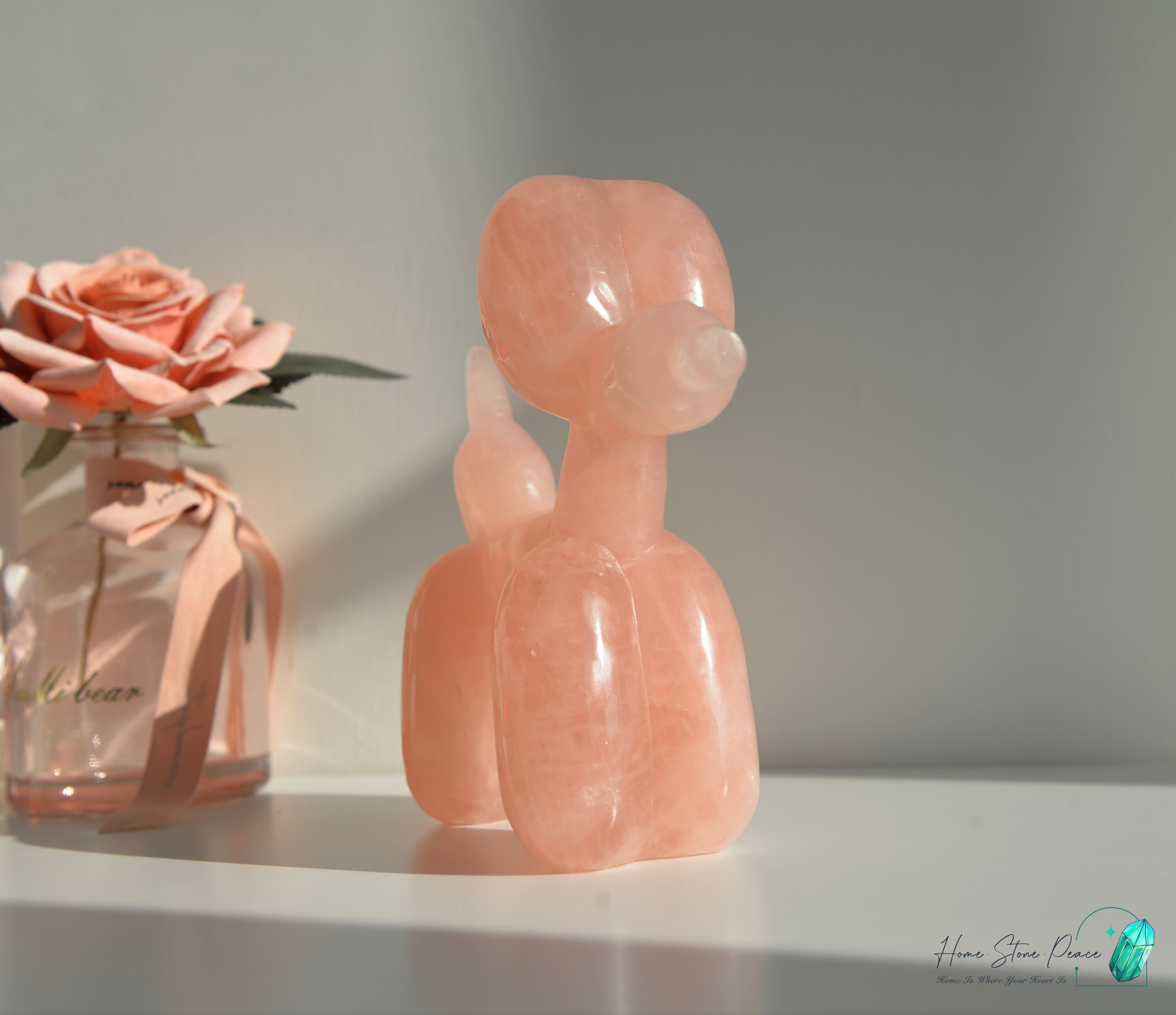 粉紅水晶氣球狗(大) Rose Quartz Balloon Dog (Large)