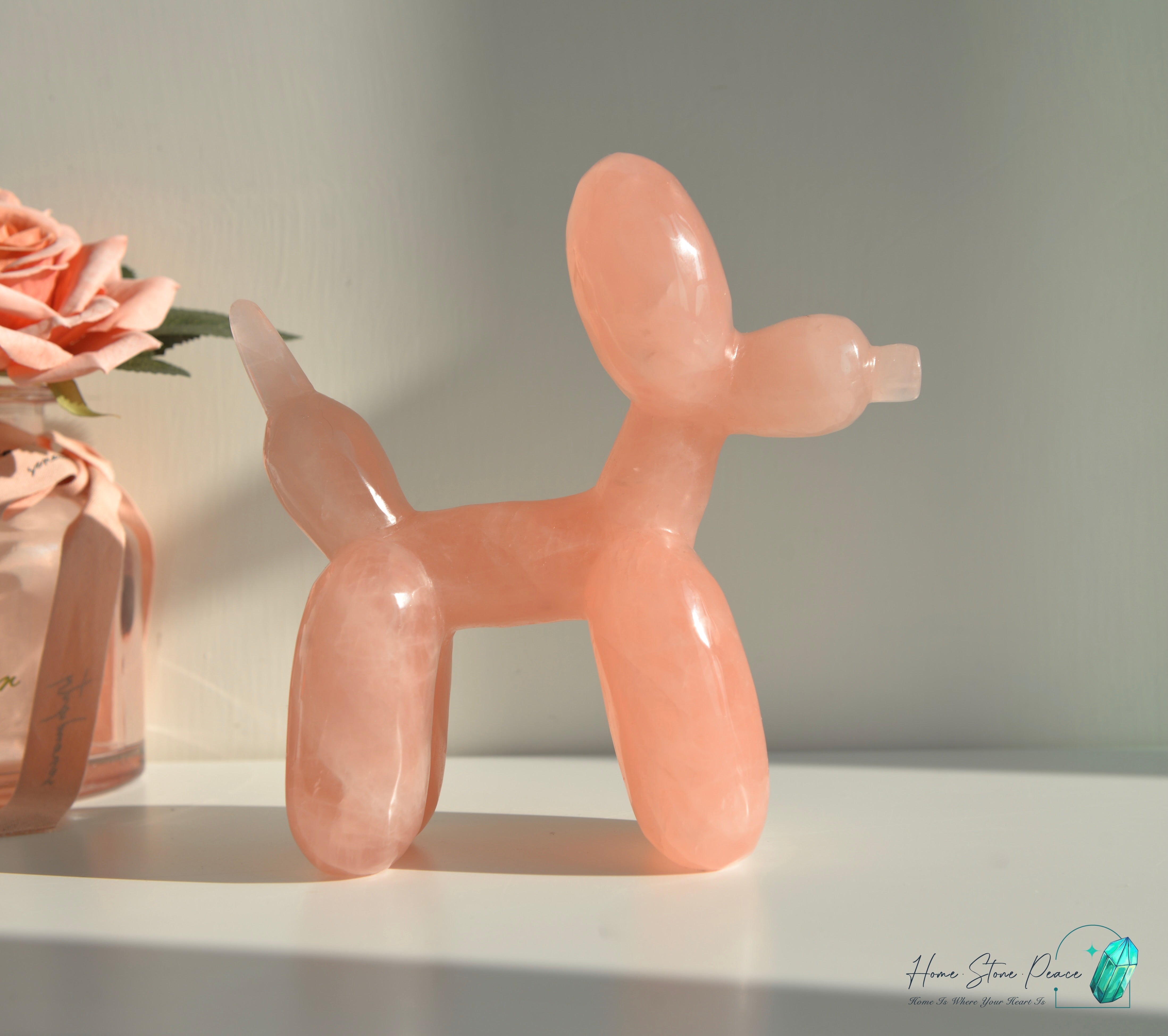 粉紅水晶氣球狗(大) Rose Quartz Balloon Dog (Large)