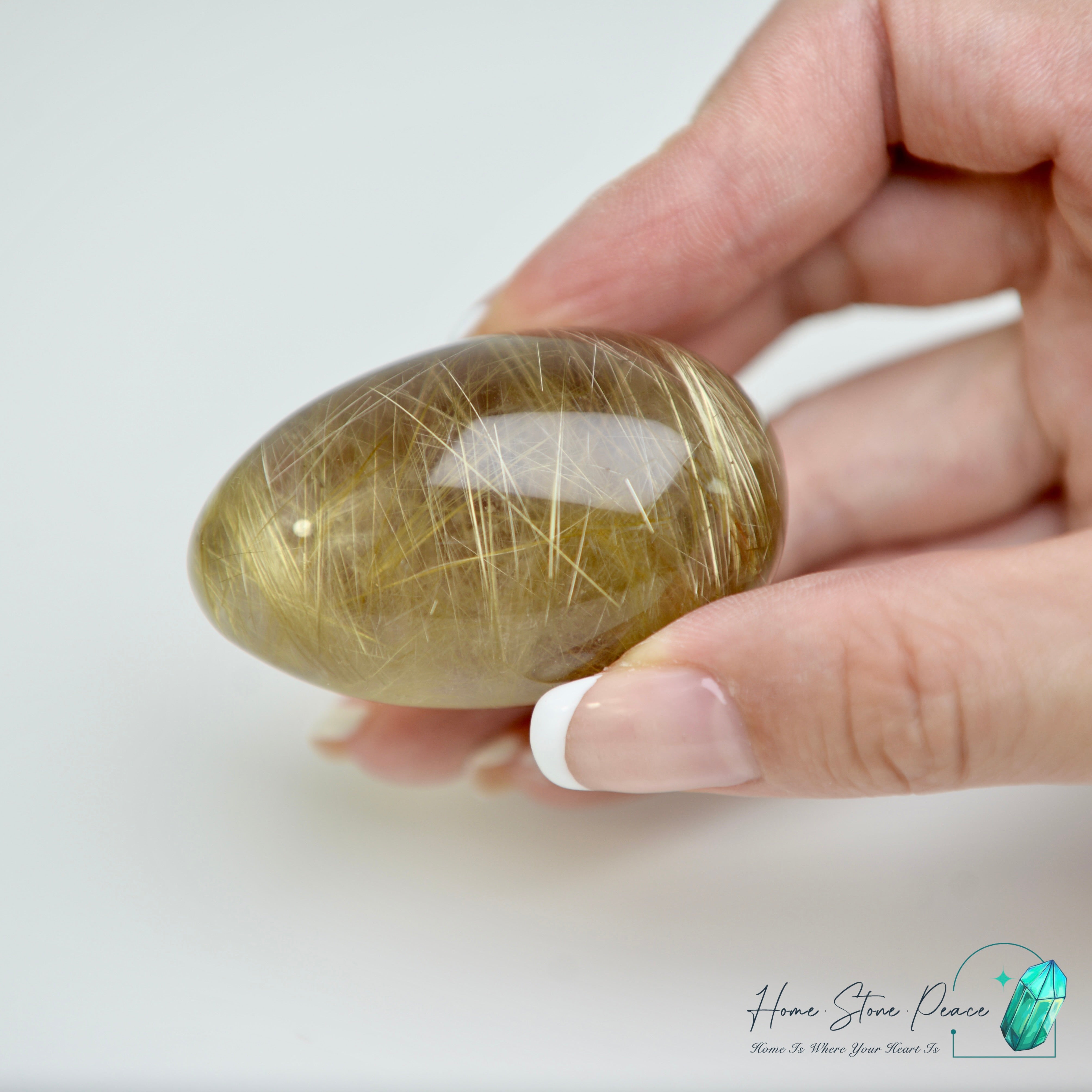 巴西金髮晶蛋 Premium Brazilian Gold Rutilated Egg