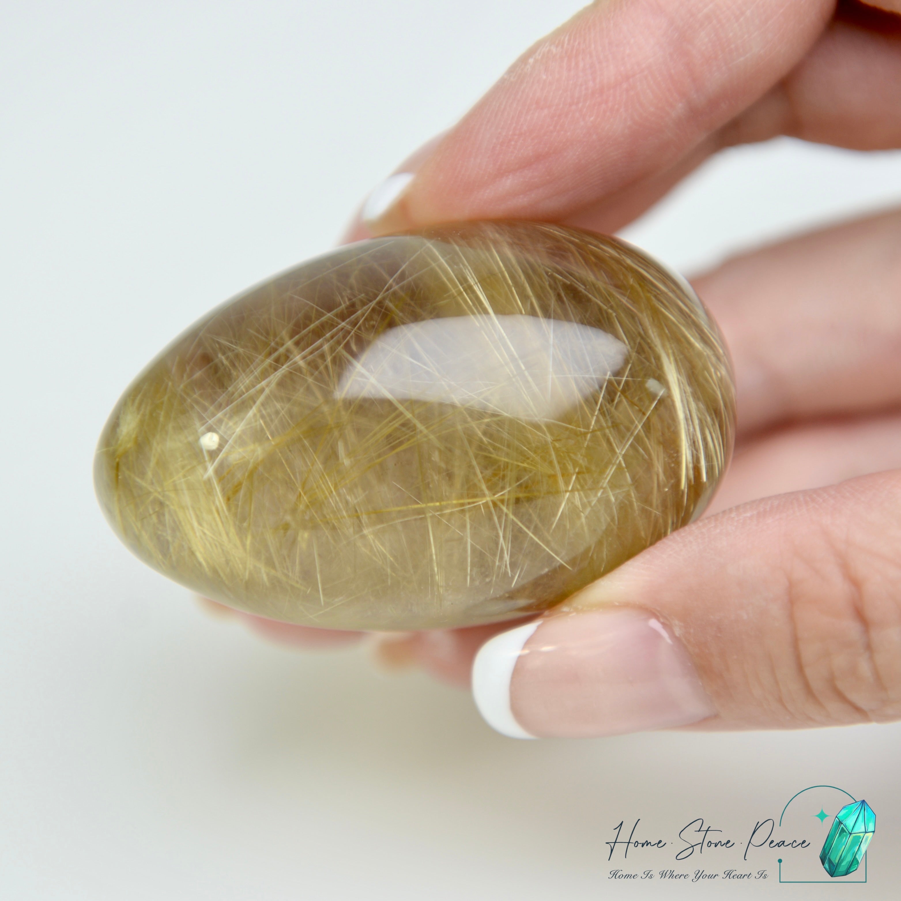 巴西金髮晶蛋 Premium Brazilian Gold Rutilated Egg