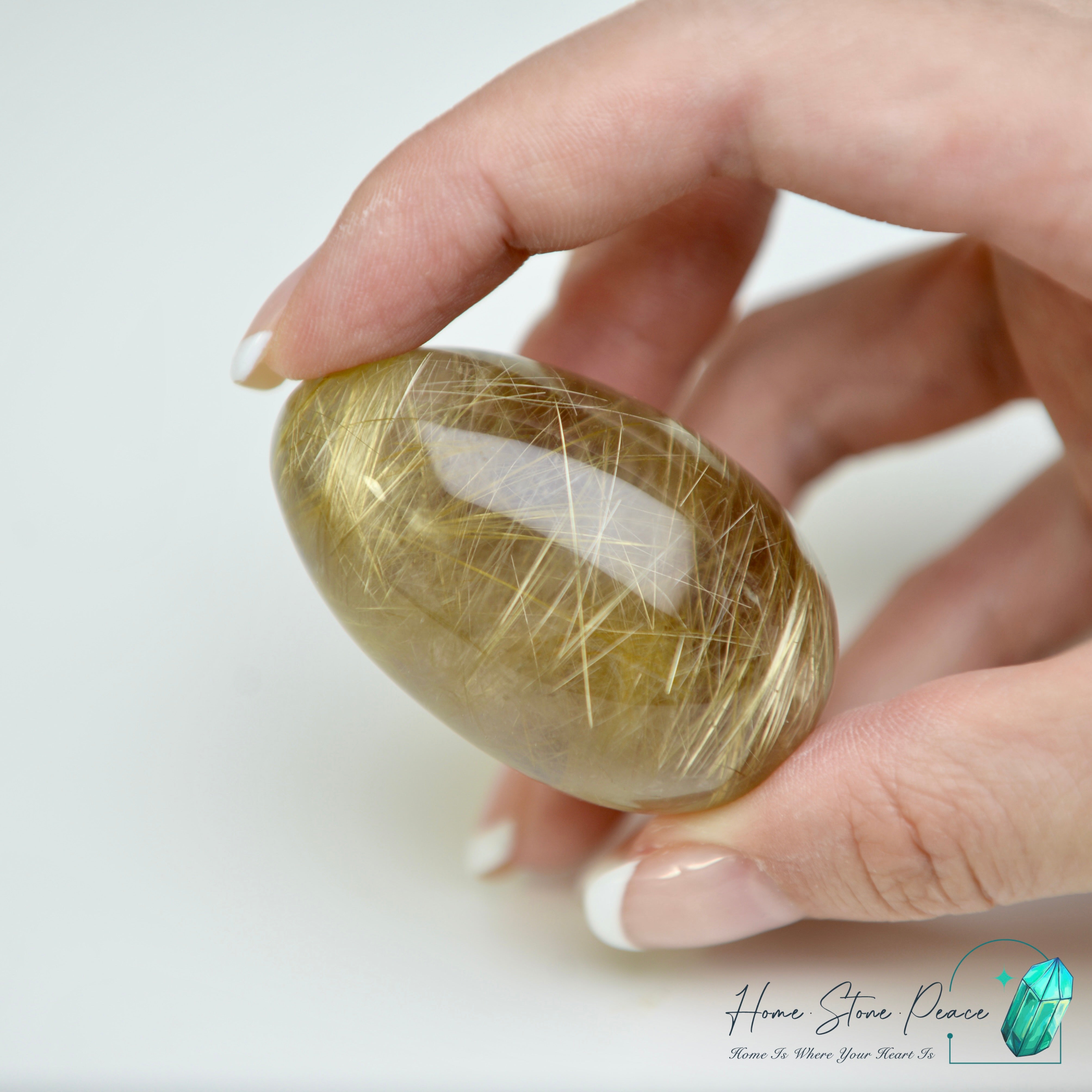 巴西金髮晶蛋 Premium Brazilian Gold Rutilated Egg