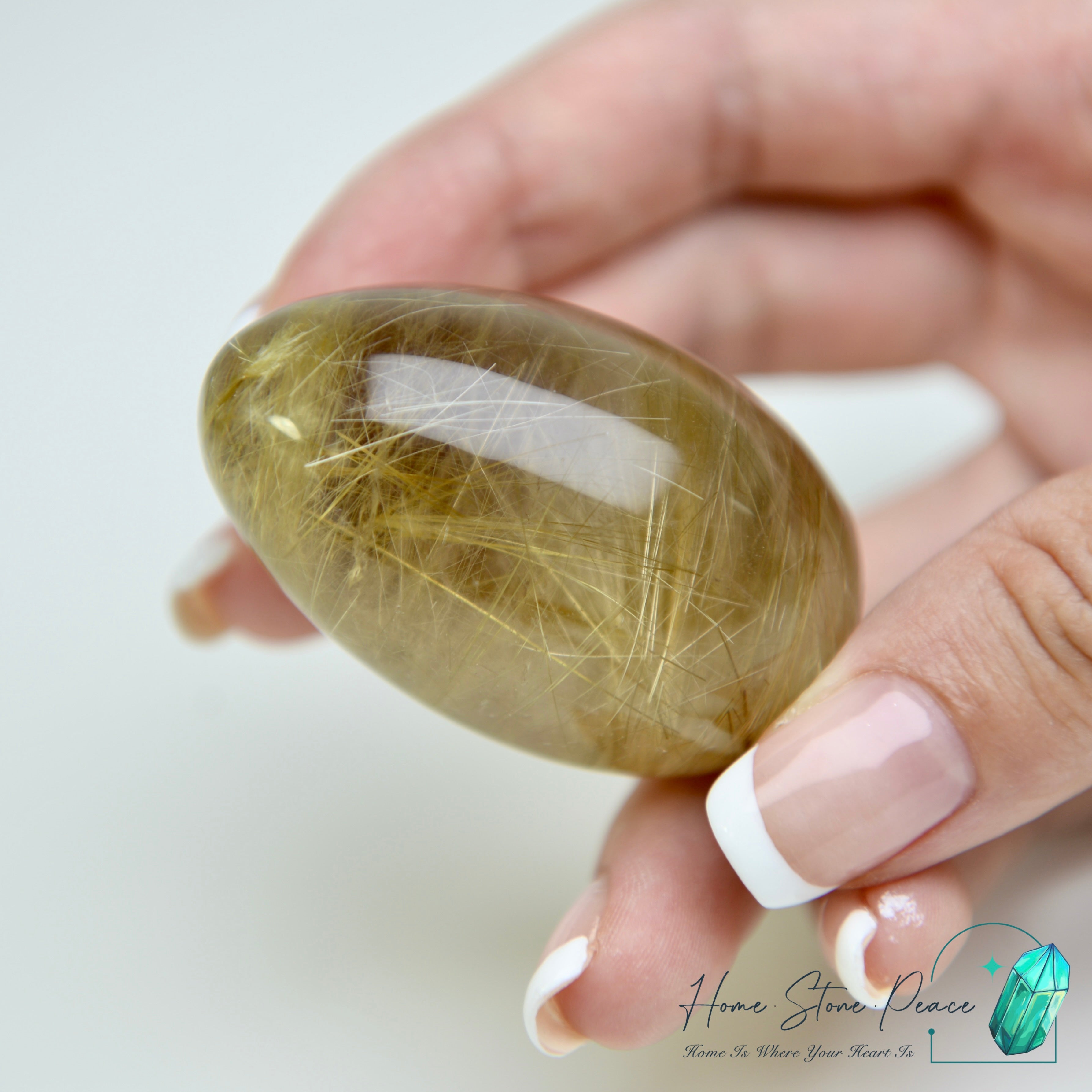 巴西金髮晶蛋 Premium Brazilian Gold Rutilated Egg