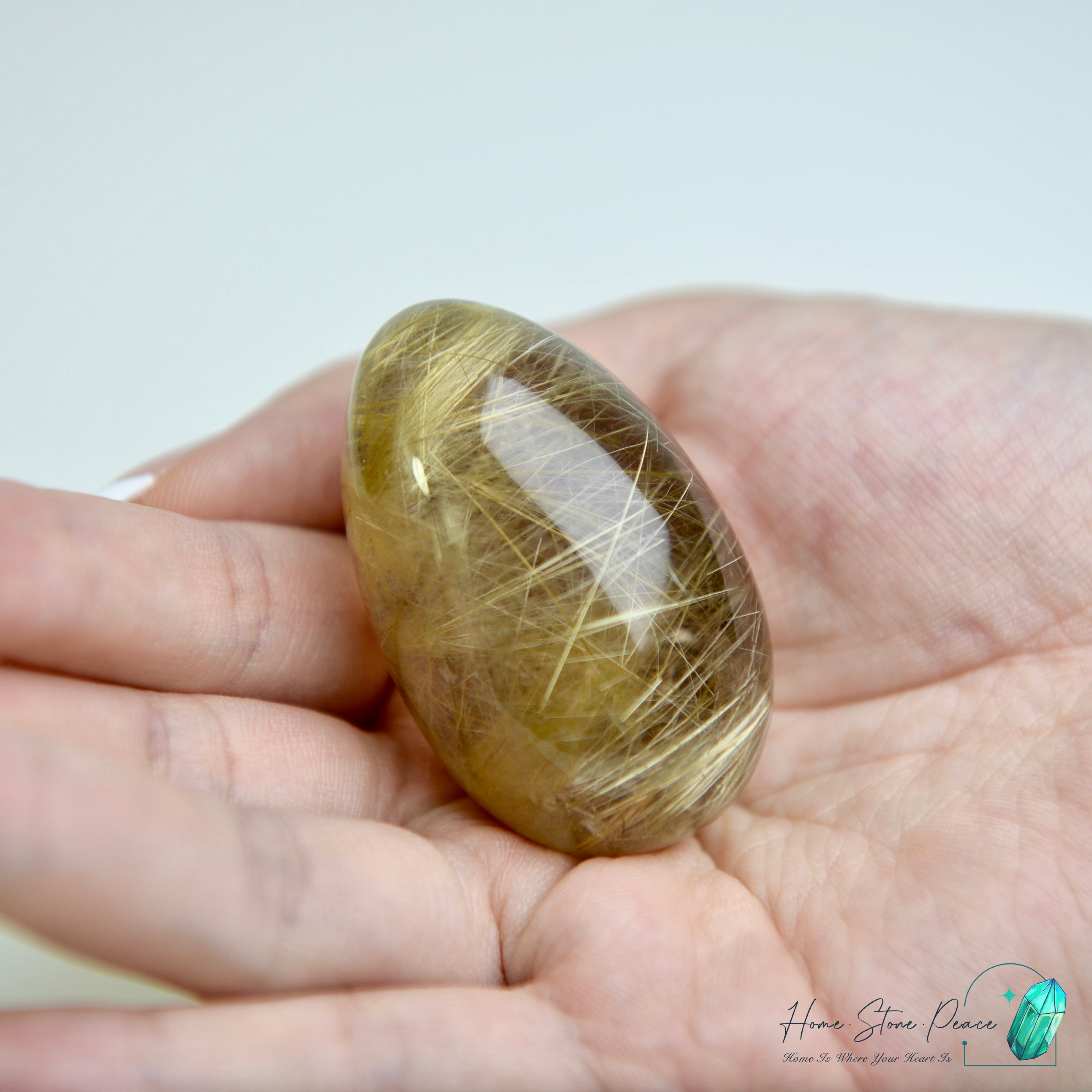 巴西金髮晶蛋 Premium Brazilian Gold Rutilated Egg