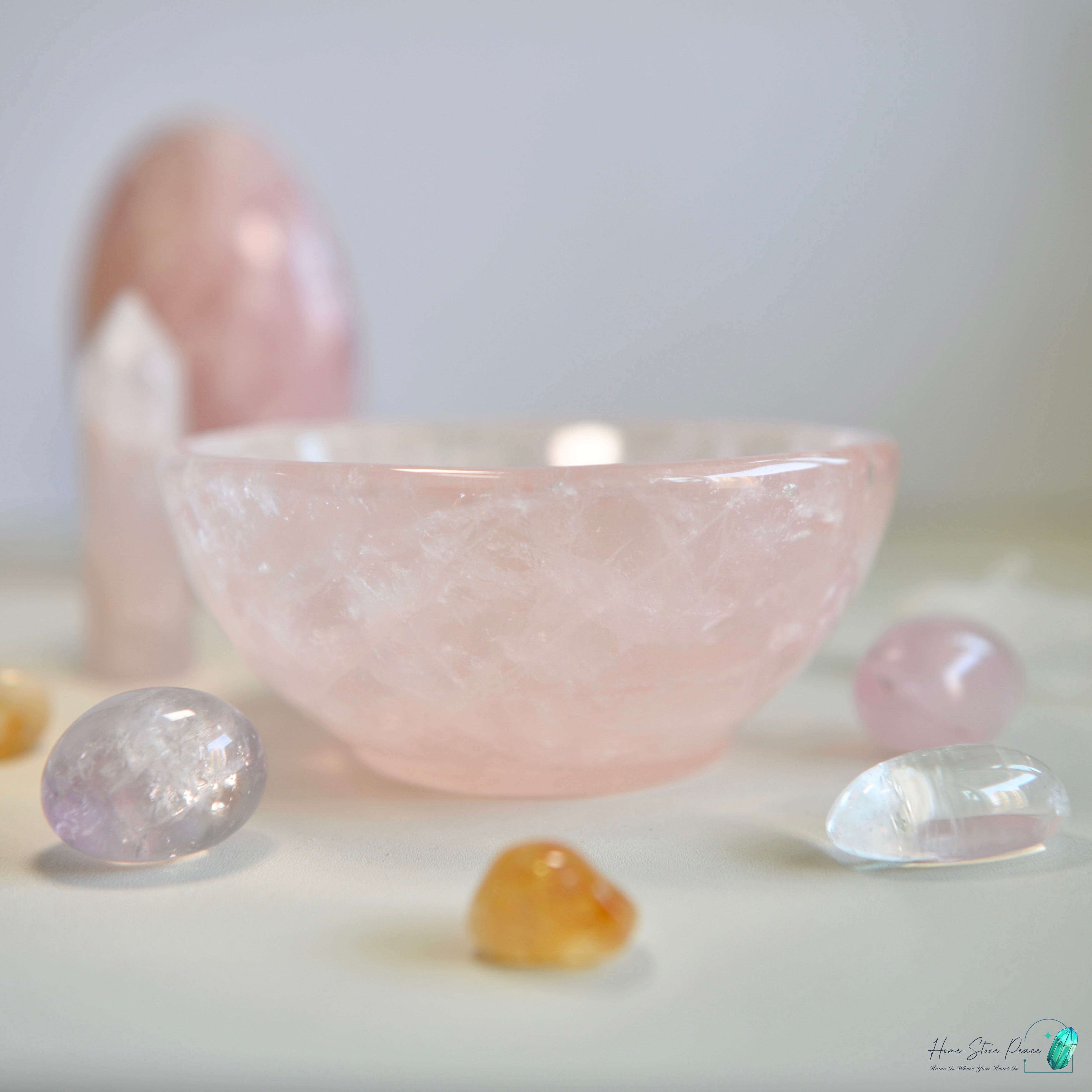 高品質粉紅水晶碗 Premium Rose Quartz Bowl