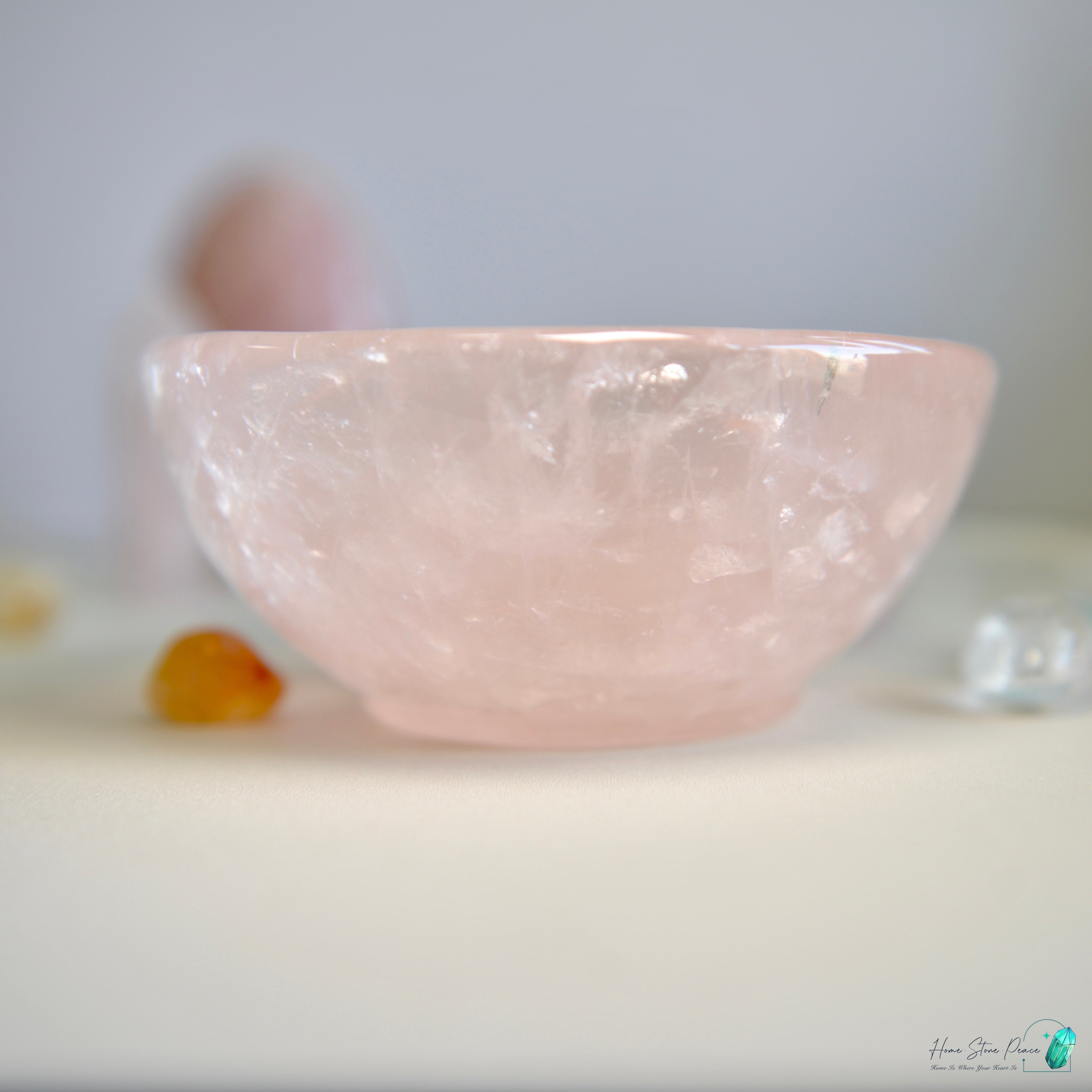 高品質粉紅水晶碗 Premium Rose Quartz Bowl
