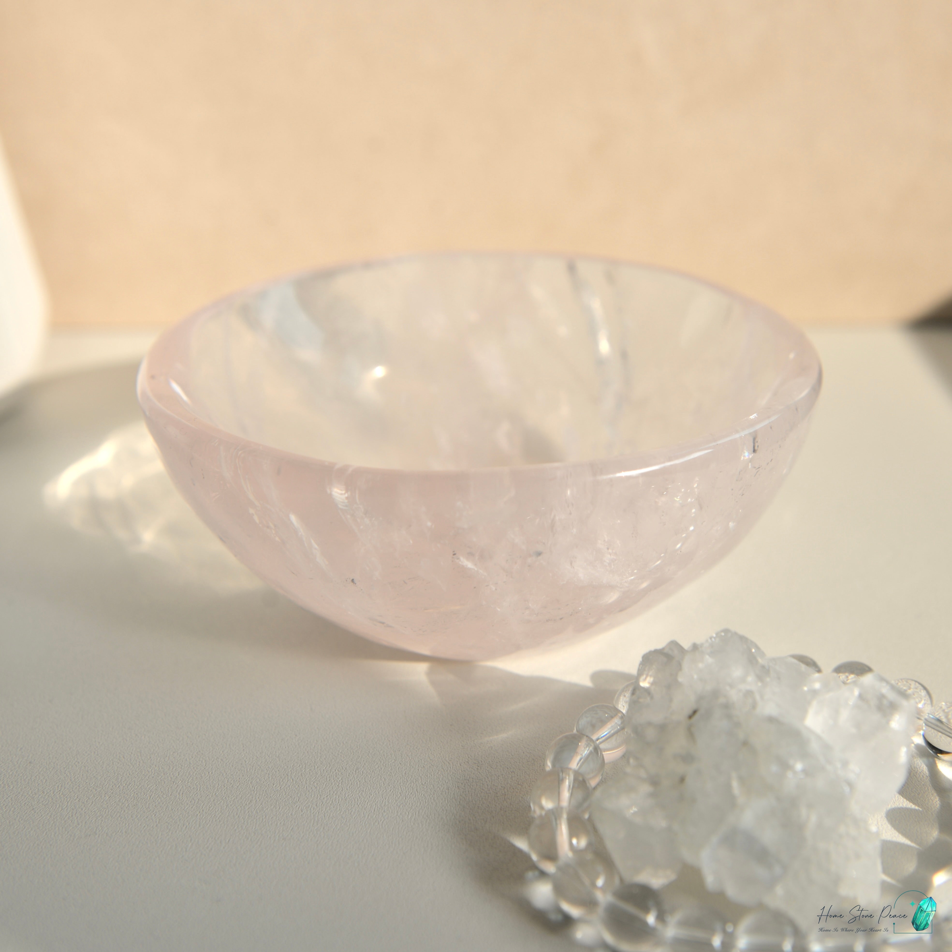 粉紅水晶ボウル ローズクォーツボウル