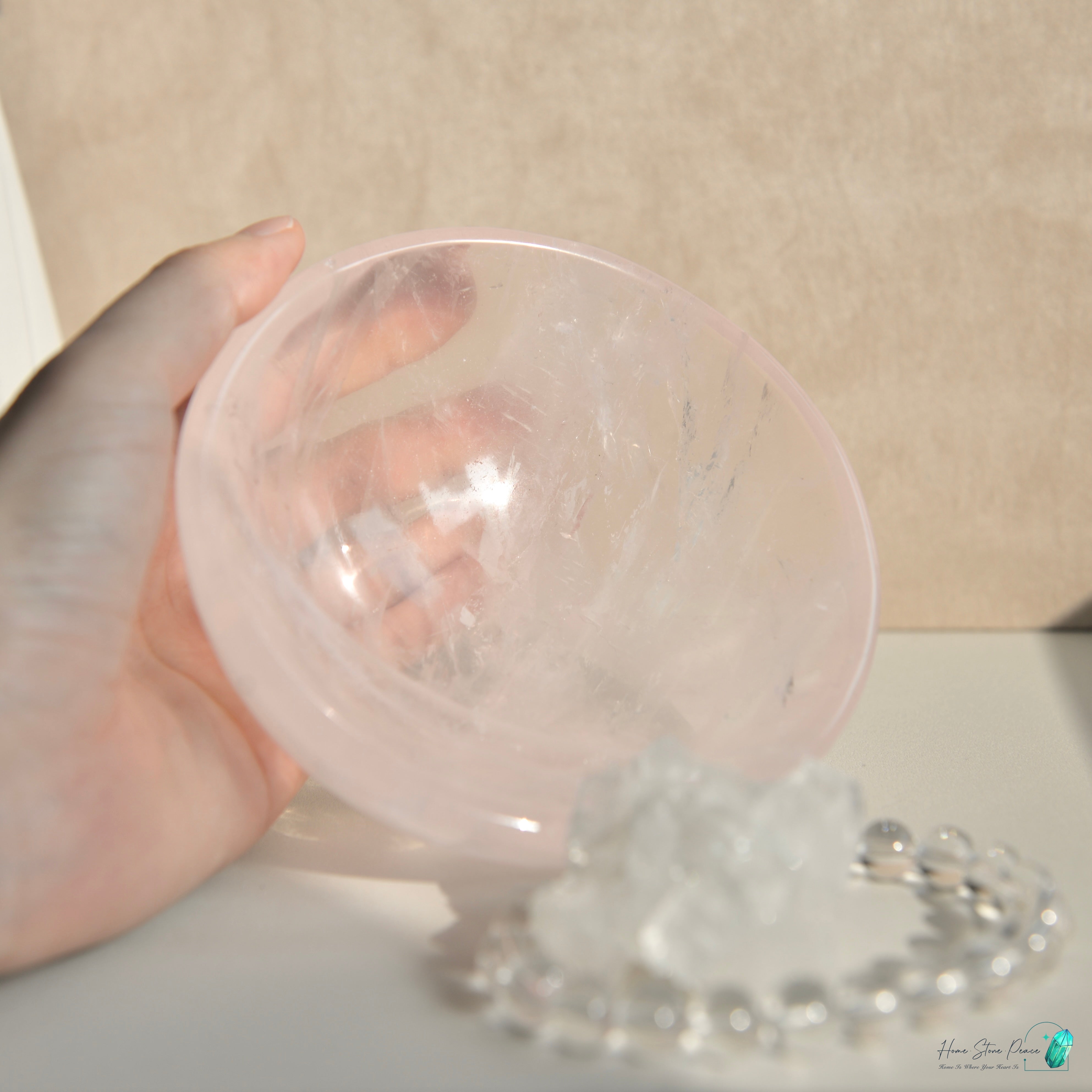 粉紅水晶ボウル ローズクォーツボウル