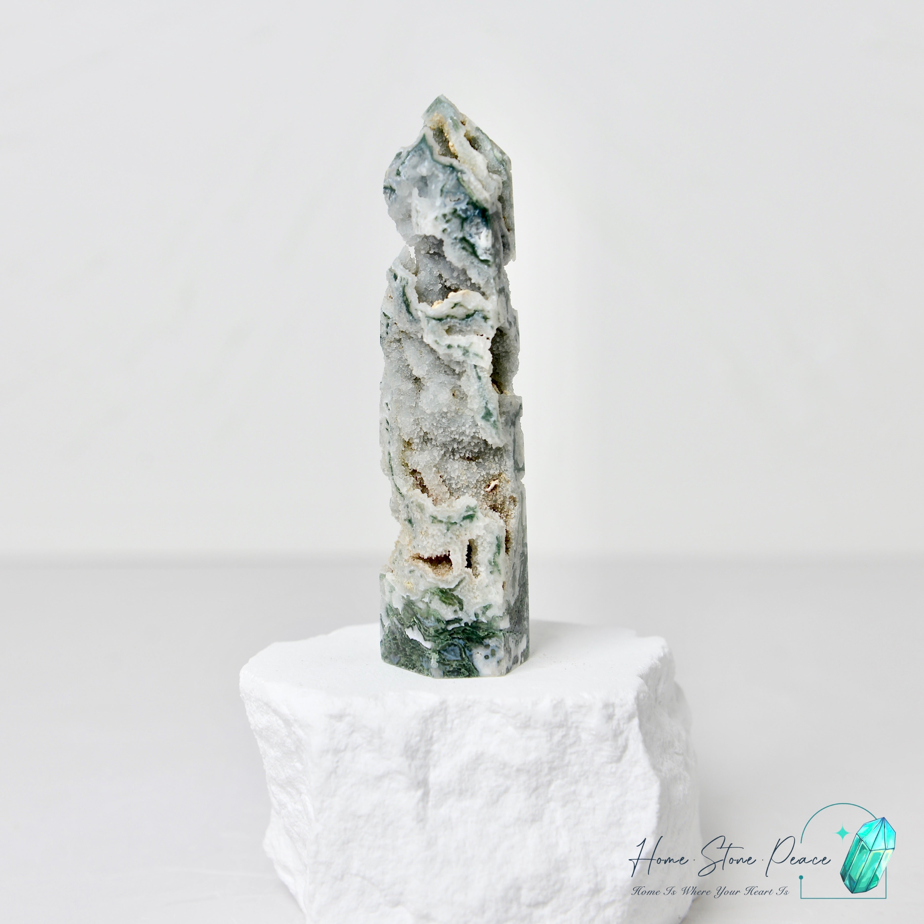 Moss Agate Tower 水草瑪瑙柱