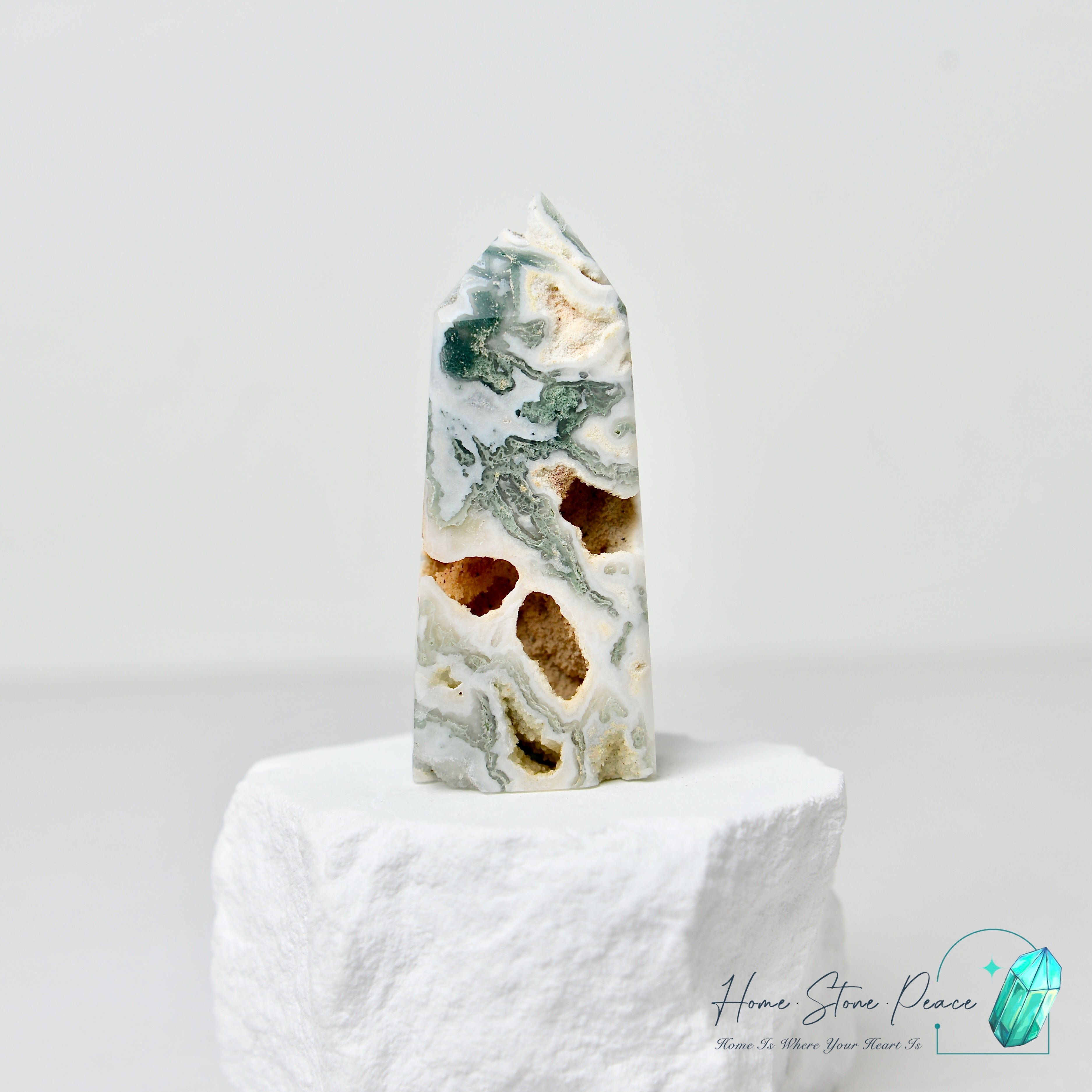 水草瑪瑙柱 Moss Agate Tower