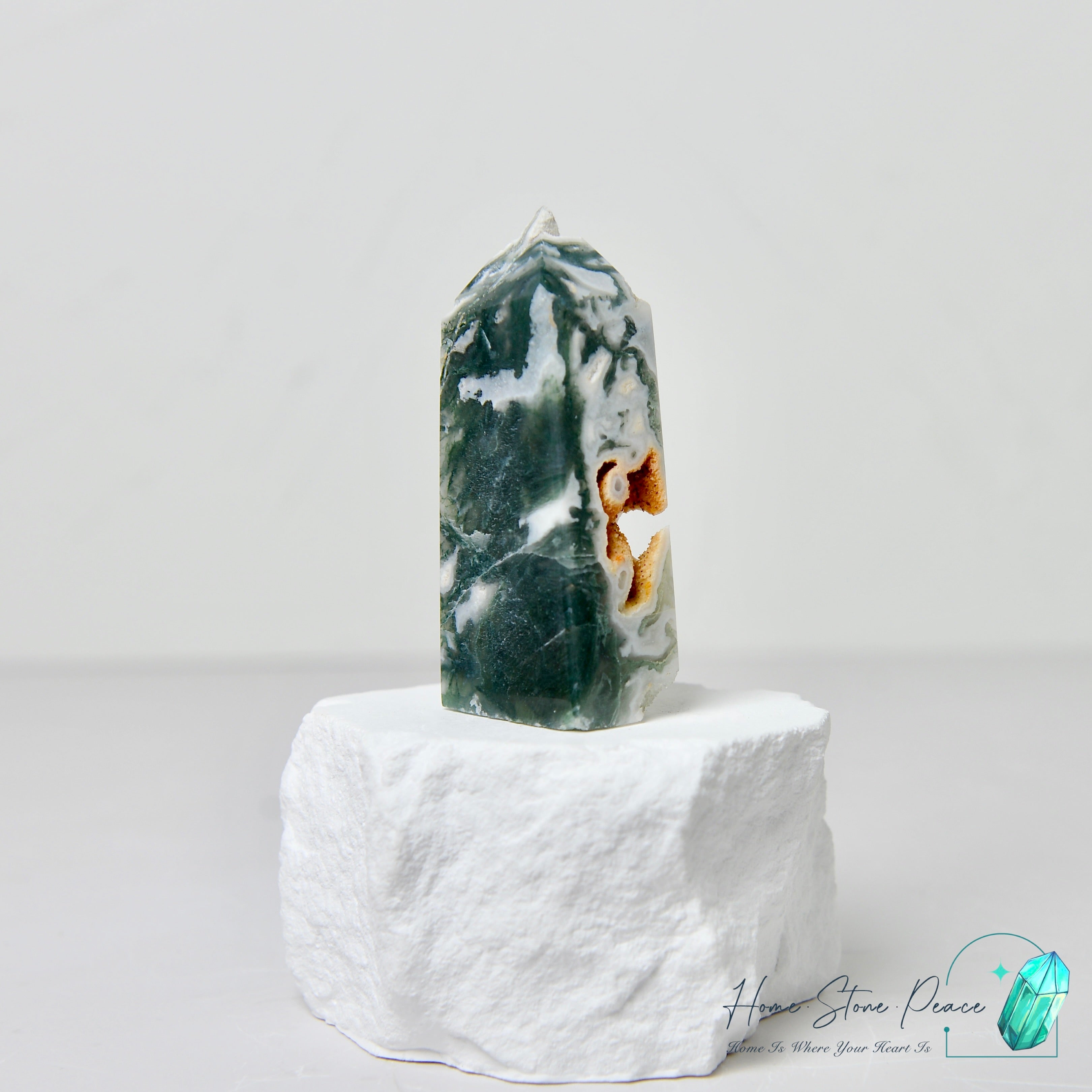 水草瑪瑙柱 Moss Agate Tower