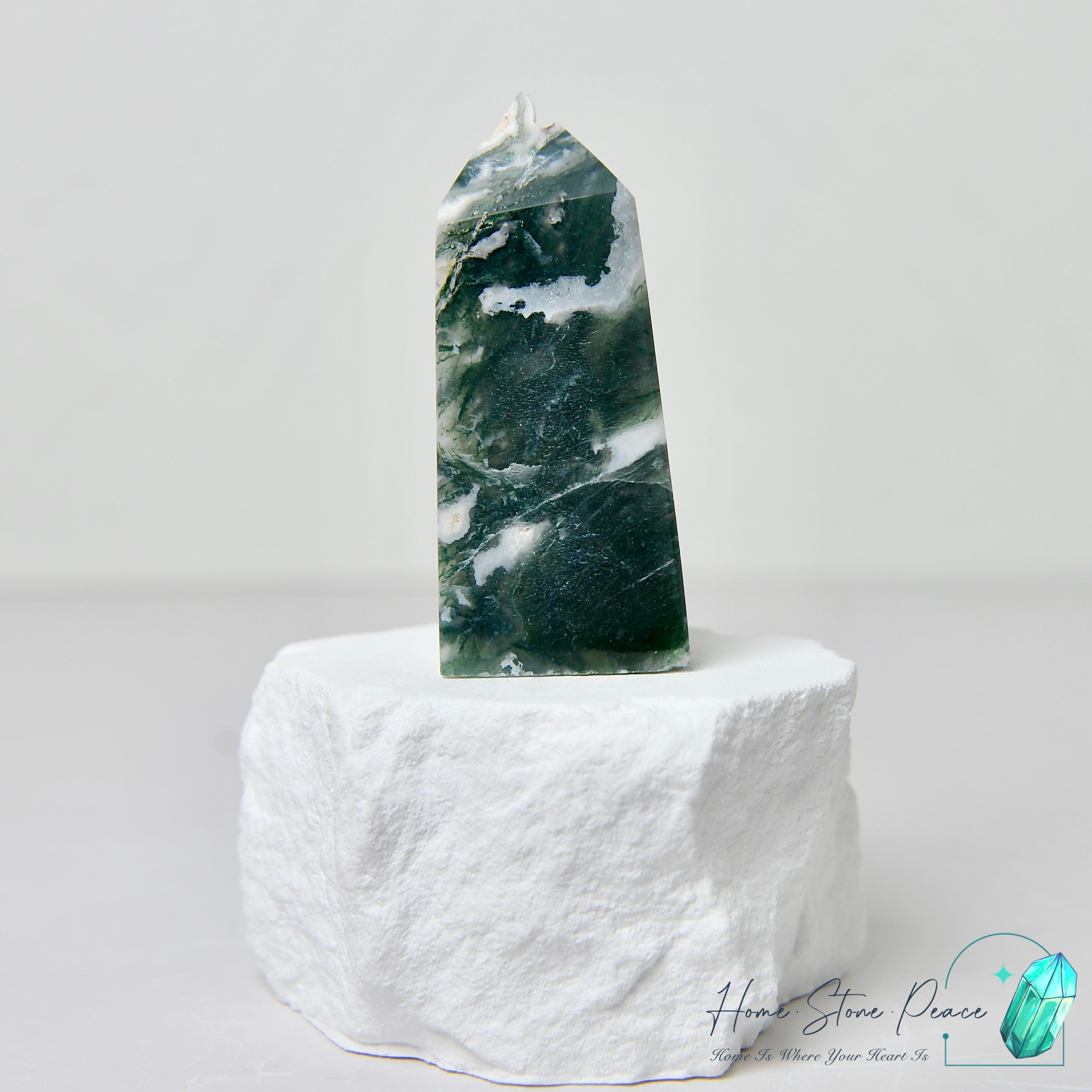 水草瑪瑙柱 Moss Agate Tower