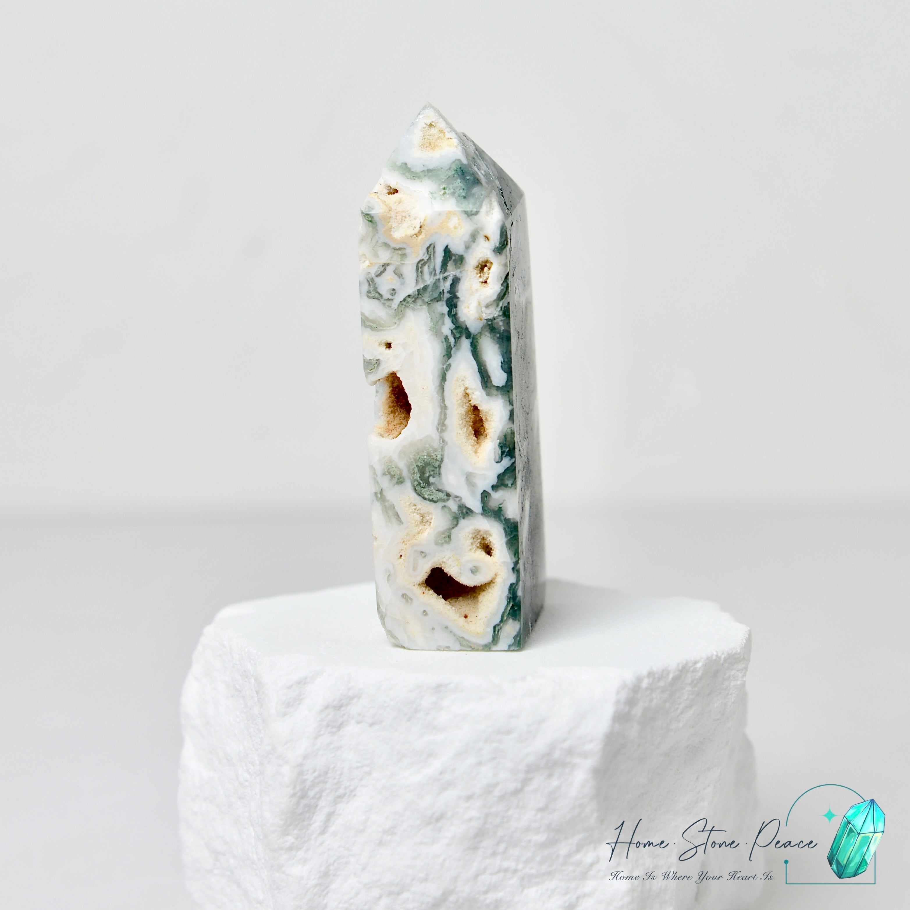 水草瑪瑙柱 Moss Agate Tower