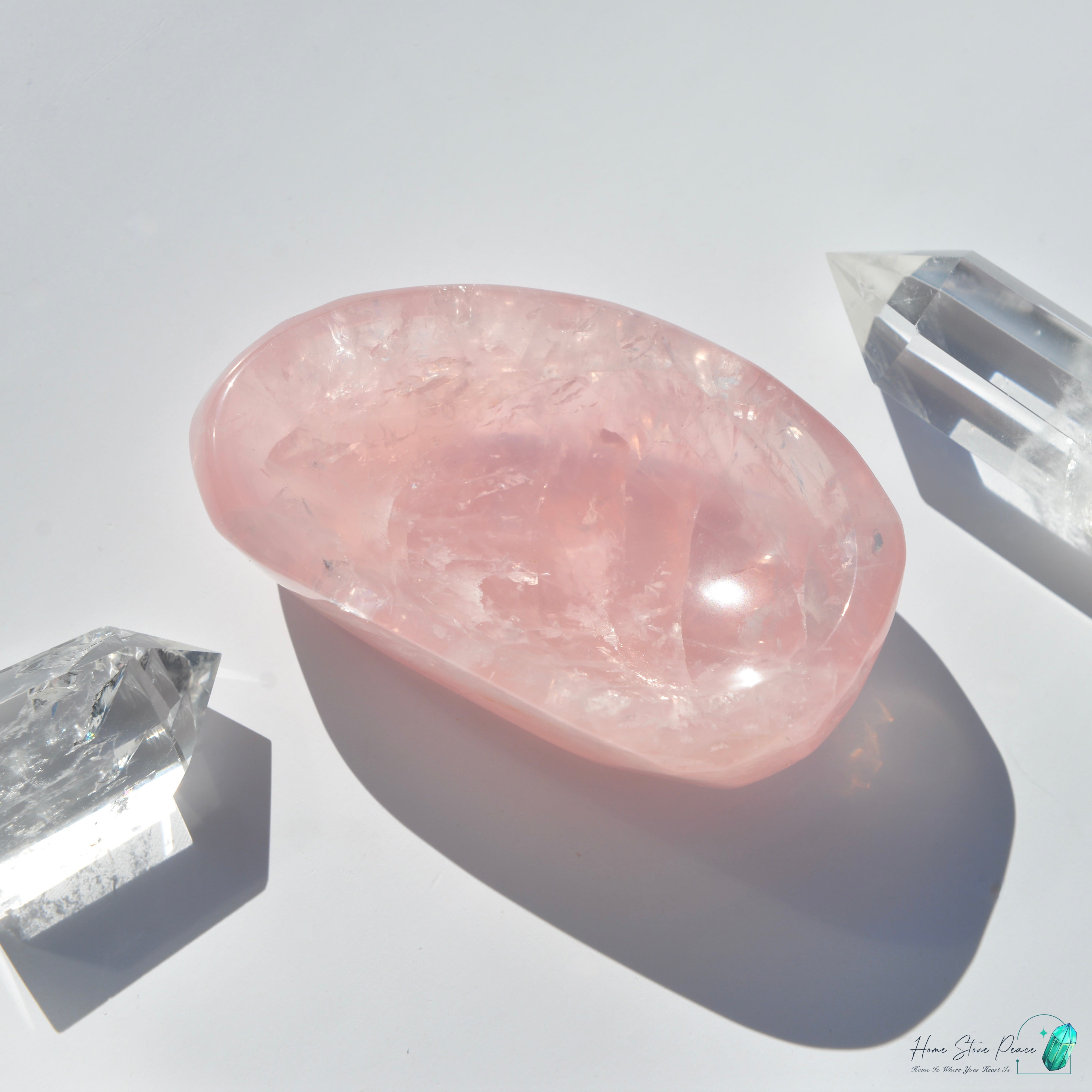 粉紅水晶小碟(加厚）Rose Quartz Trinket Dish