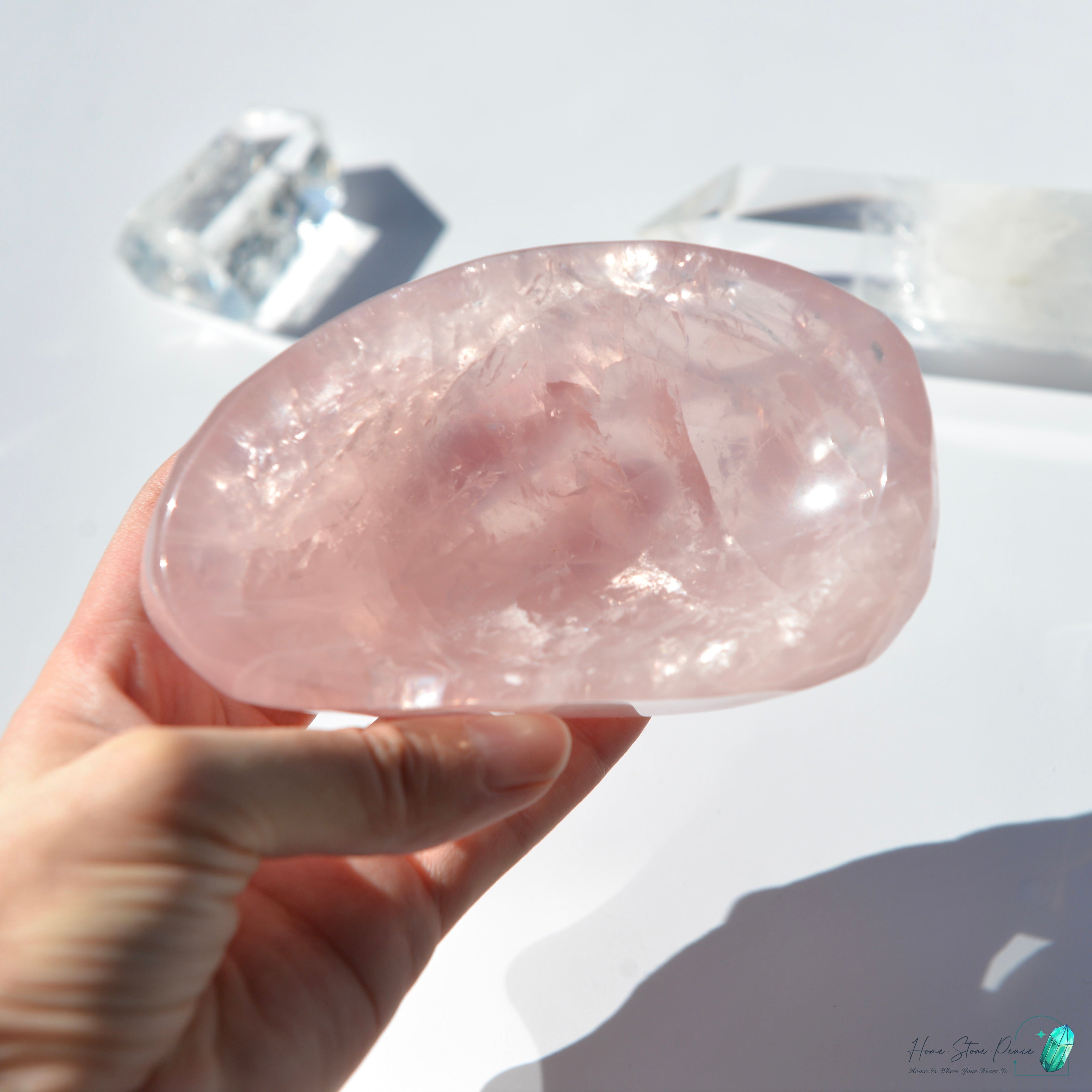 粉紅水晶小碟(加厚）Rose Quartz Trinket Dish