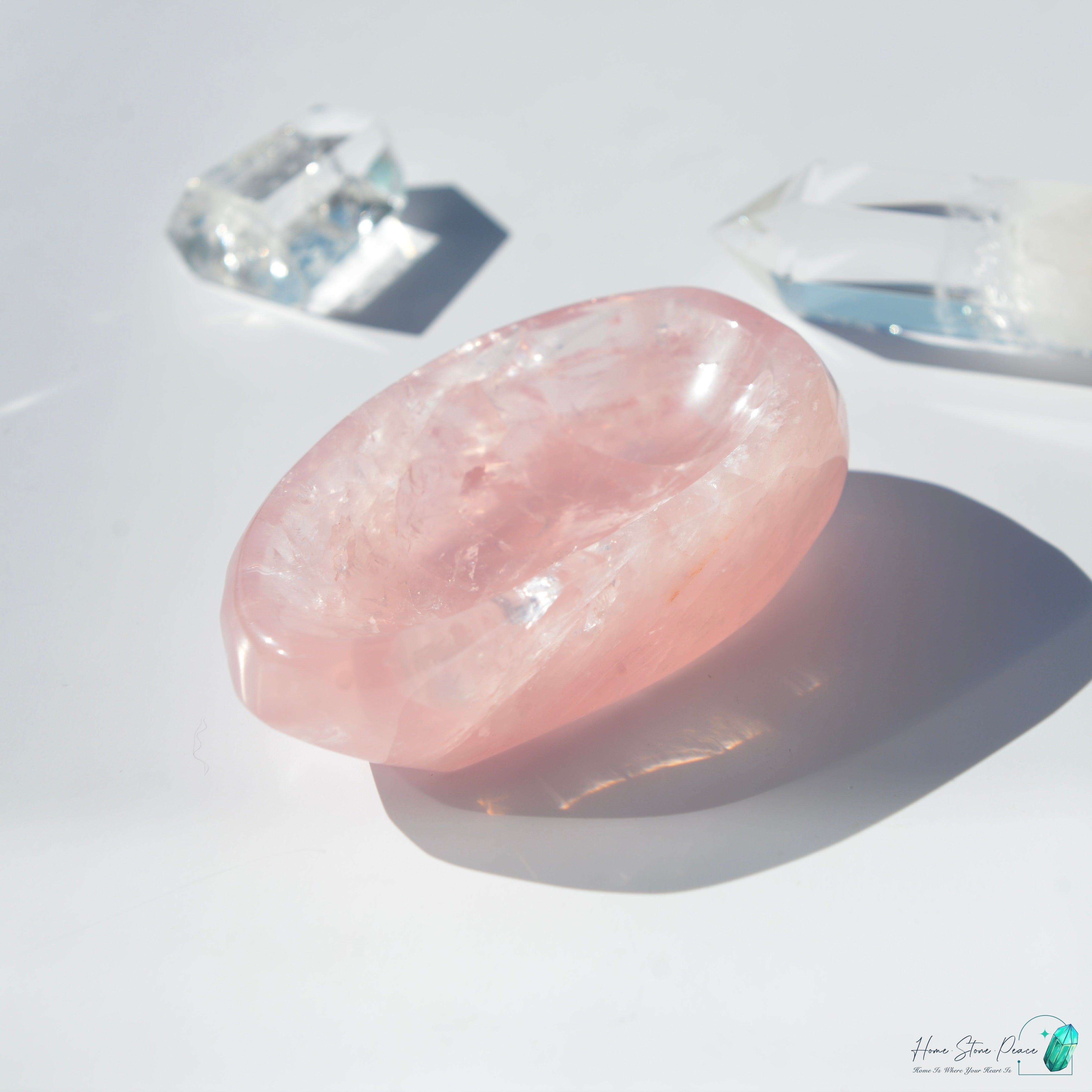 粉紅水晶小碟(加厚）Rose Quartz Trinket Dish