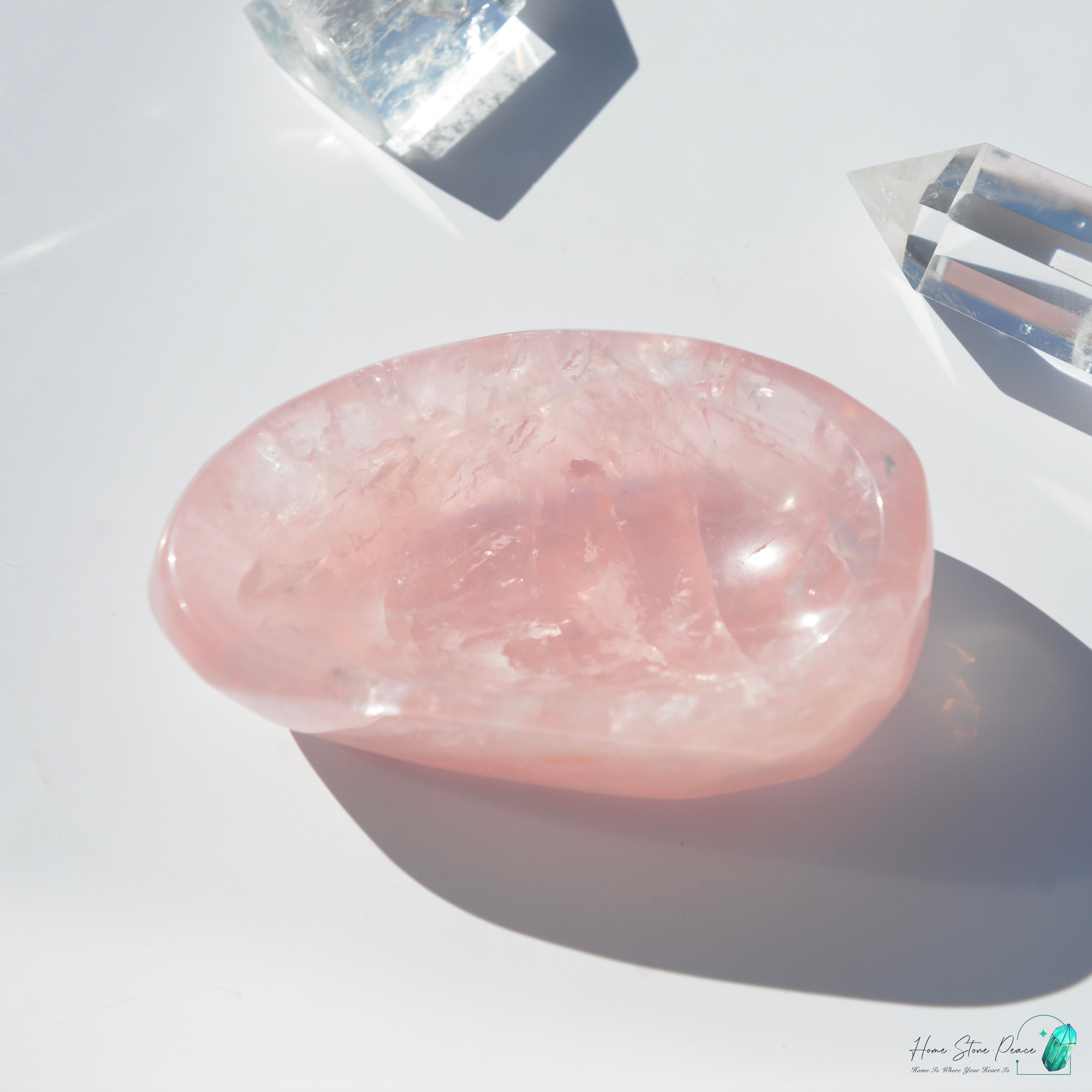 粉紅水晶小碟(加厚）Rose Quartz Trinket Dish