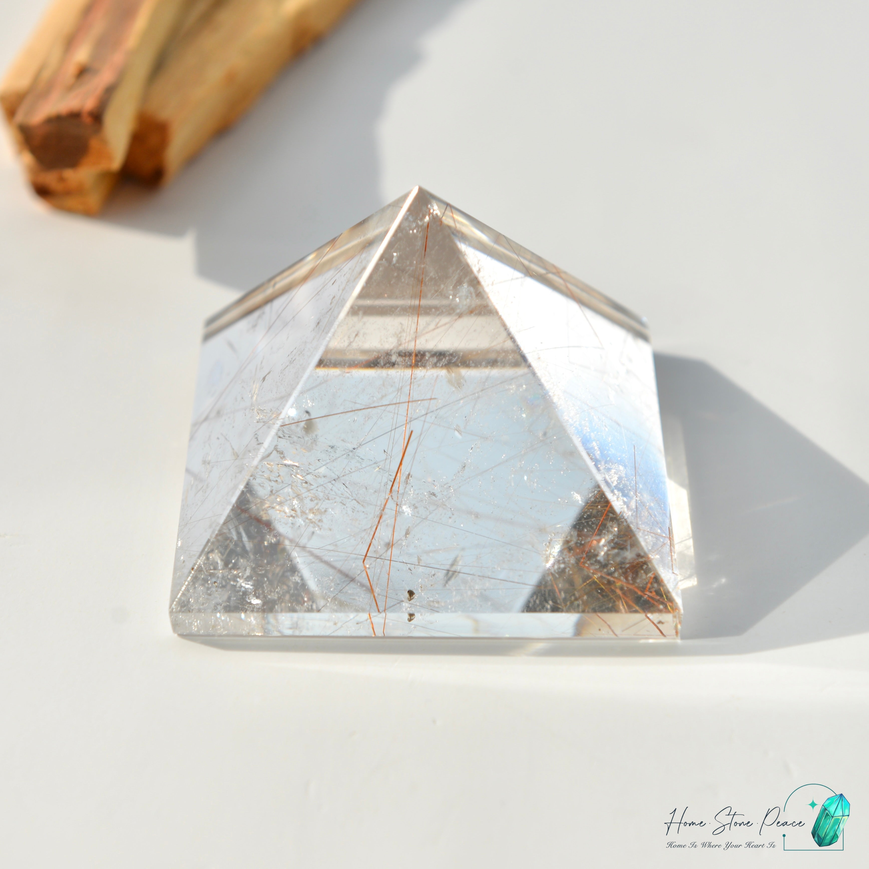 Brazilian Copper Rutilated Quartz Pyramid 巴西銅髮共生白水晶金字塔