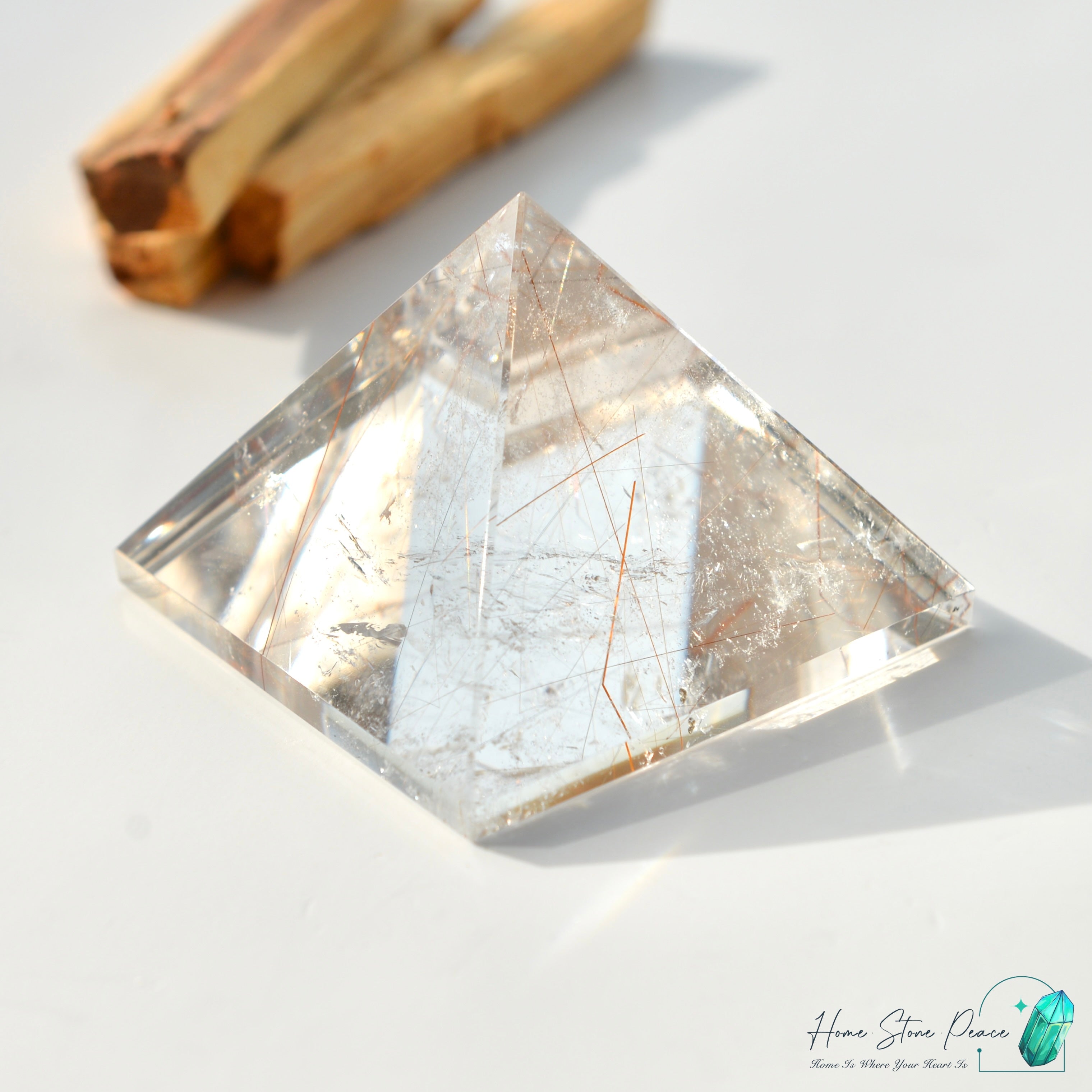 Brazilian Copper Rutilated Quartz Pyramid 巴西銅髮共生白水晶金字塔