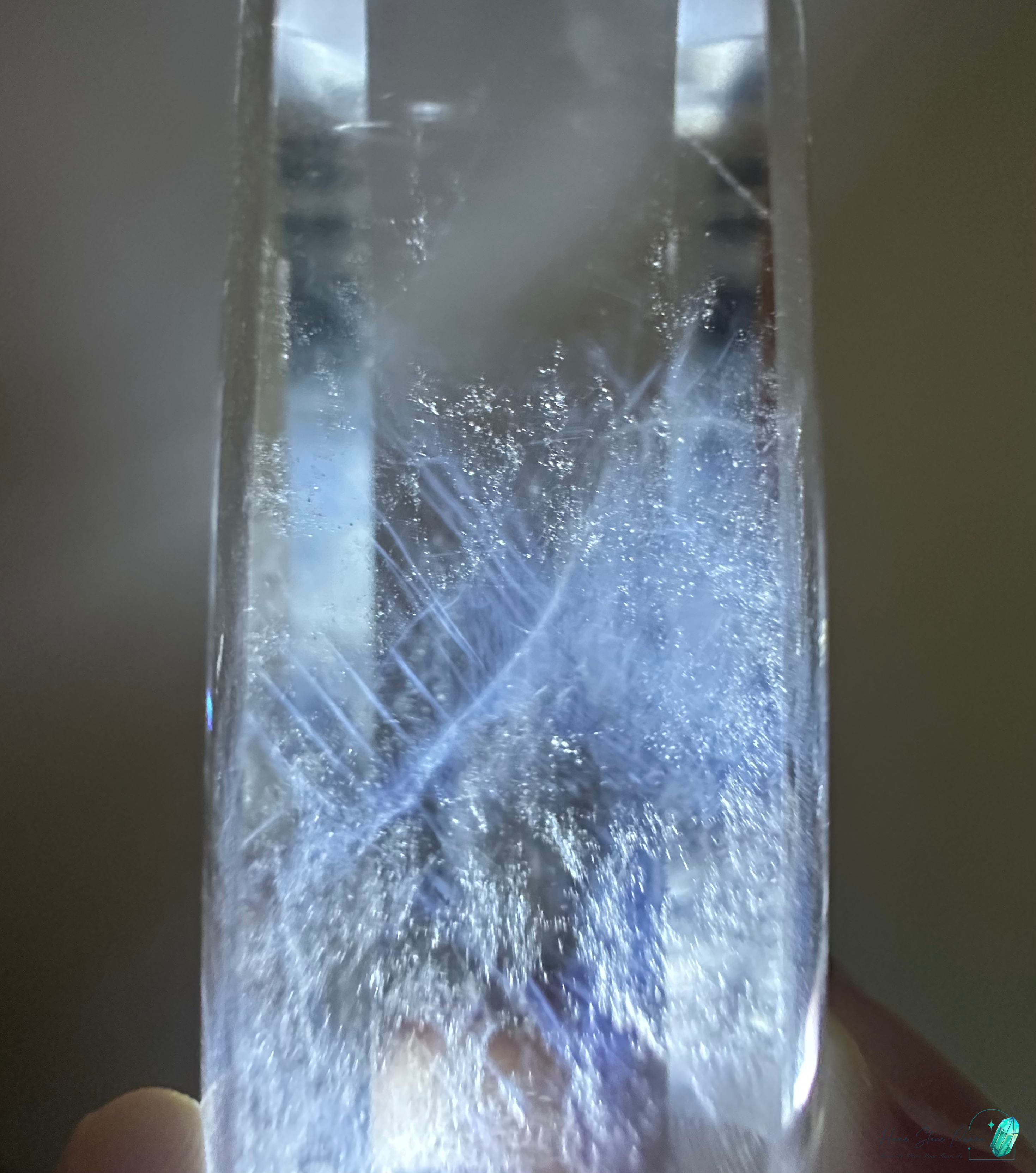 Clear Quartz Tower with Blue Smoke 白水晶藍煙小柱