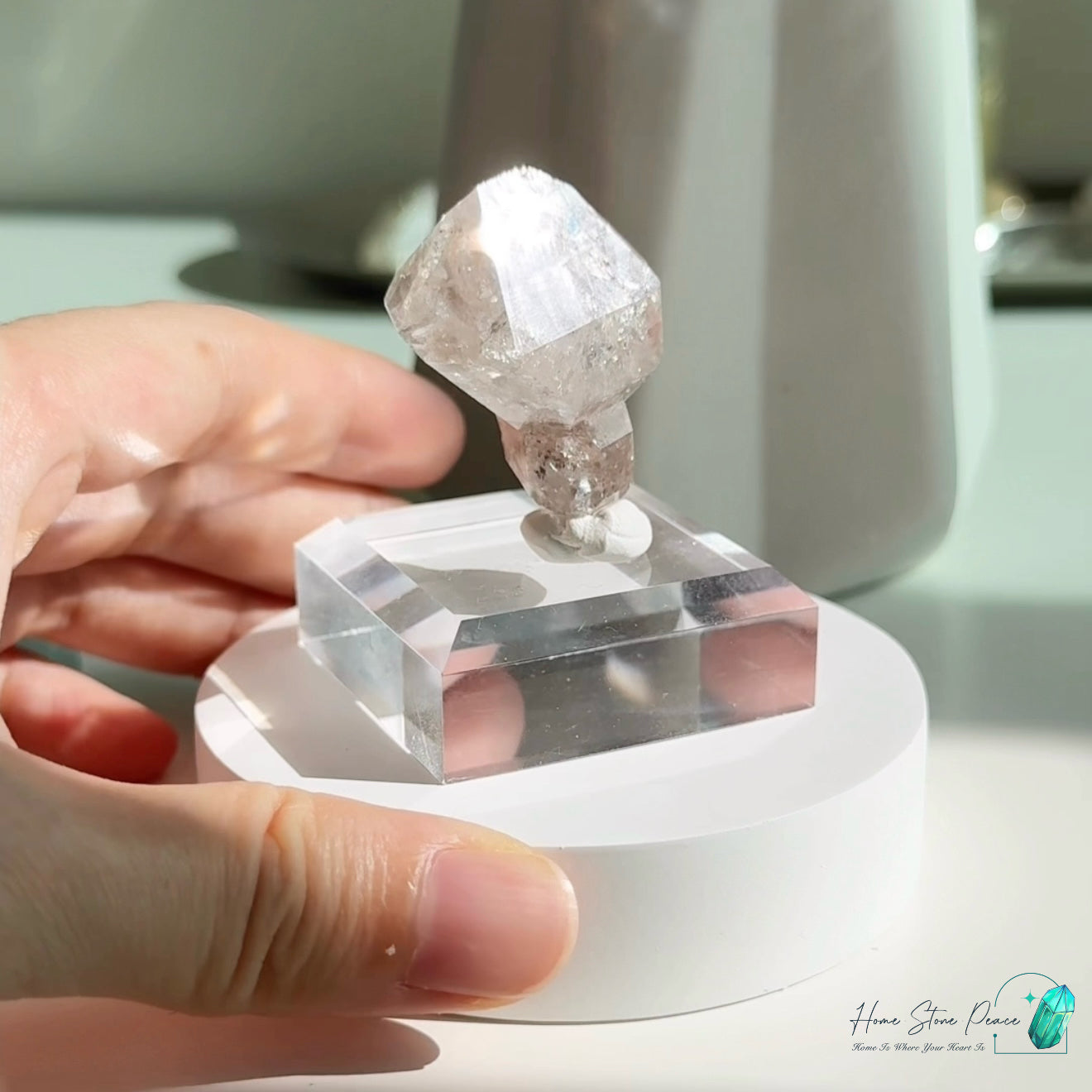 美國紐約赫基蒙鑽石小權仗 New York Herkimer Diamond Scepter with Hydrocarbon Inclusion