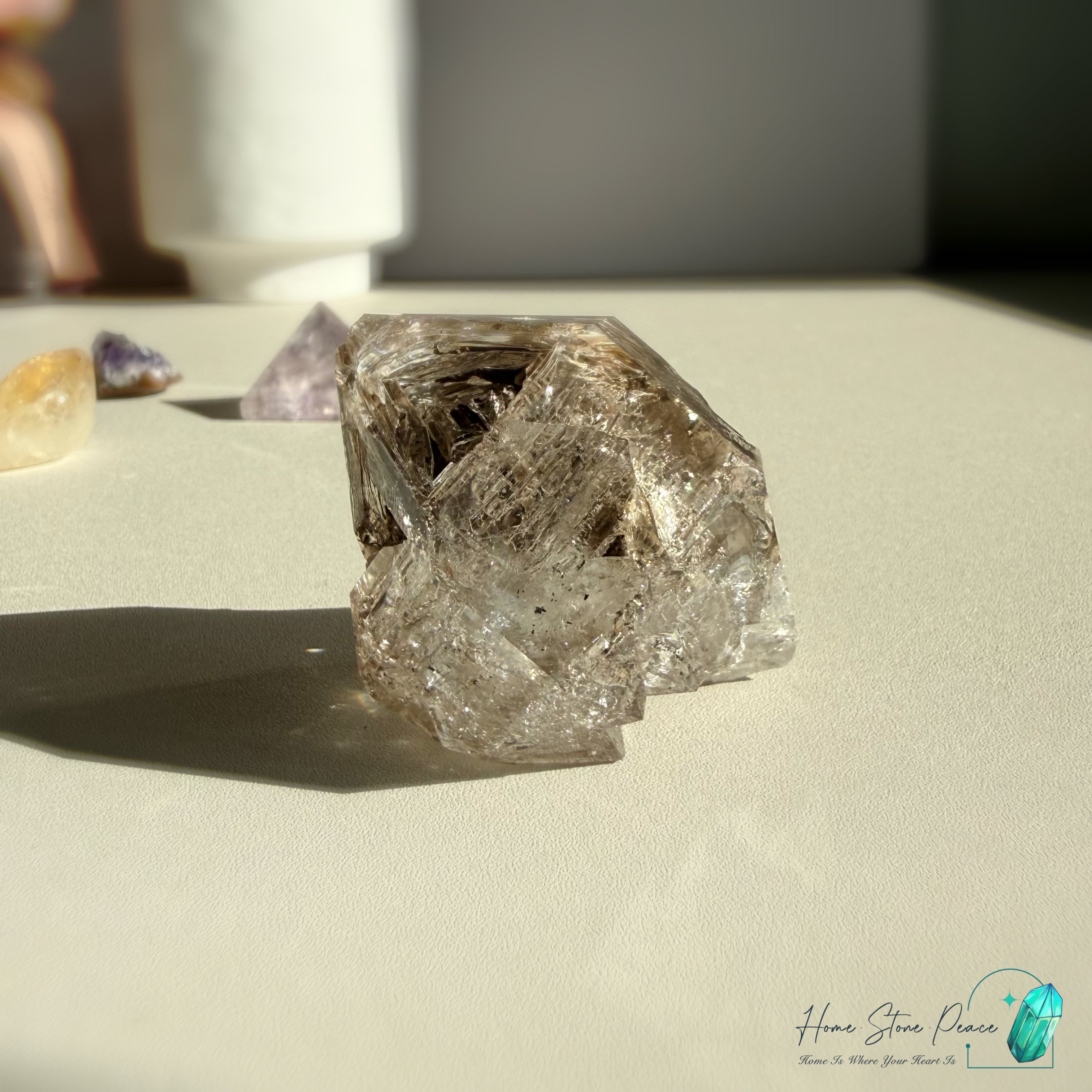美國紐約骸骨泥土煙赫基蒙鑽石 New York Skeletal Herkimer Diamond with Clay Inclusions