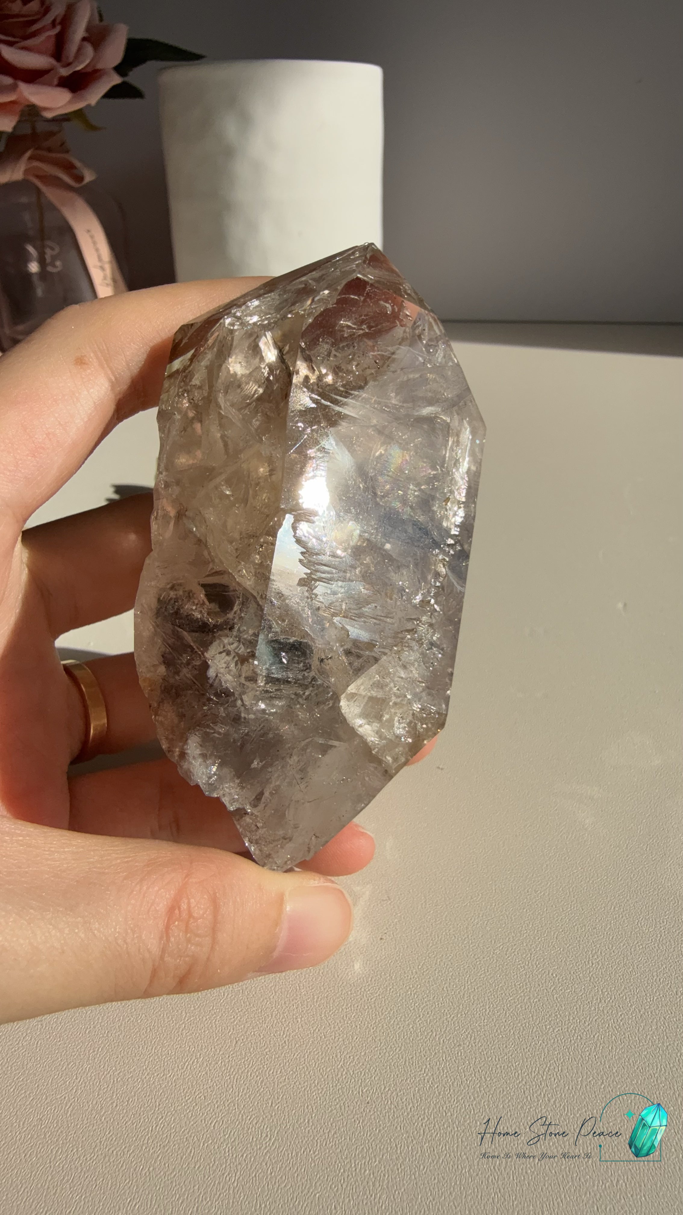 美國紐約骸骨赫基蒙鑽石(較大） New York Skeletal Herkimer Diamond (Palm-sized)