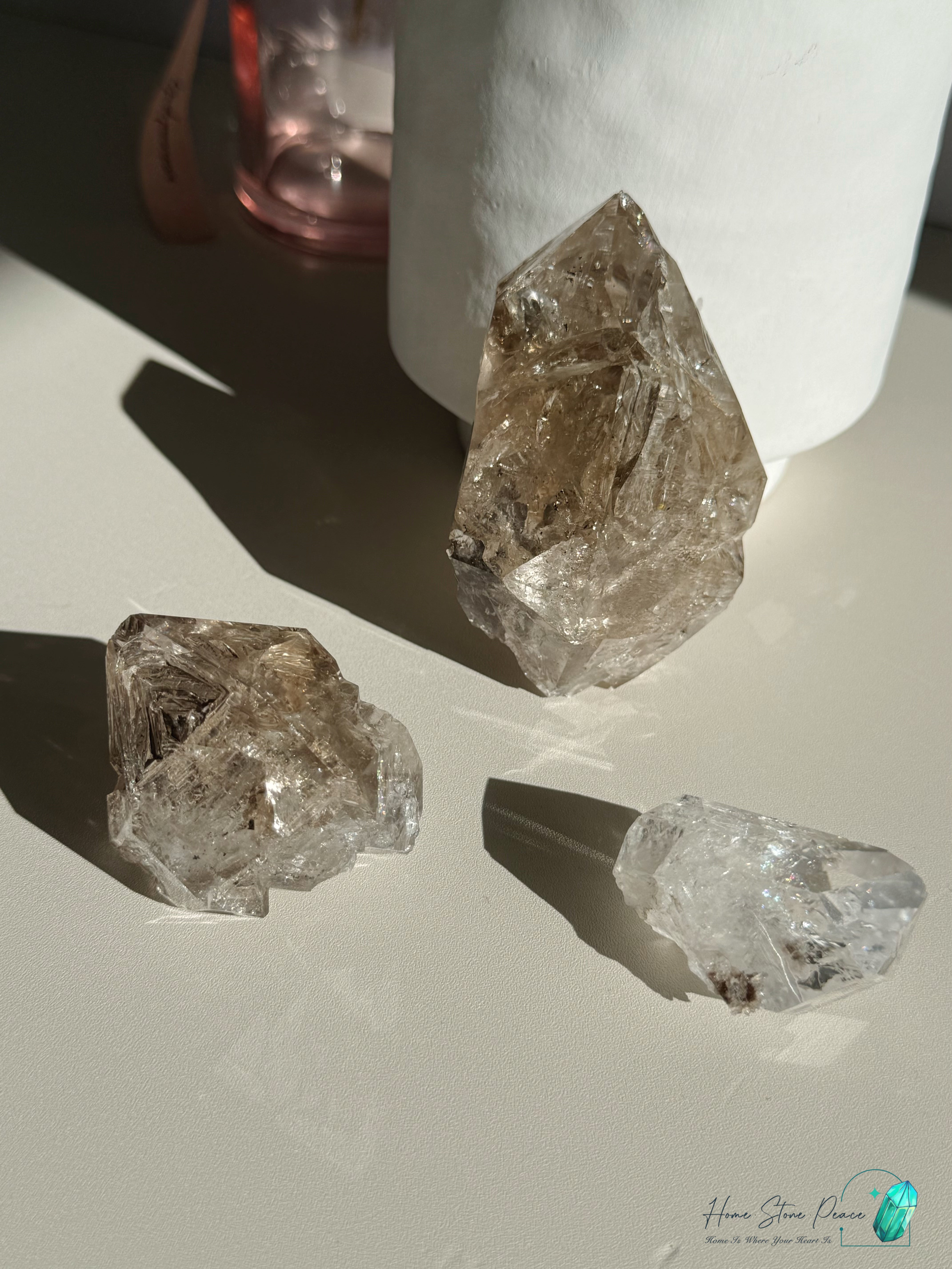 美國紐約骸骨赫基蒙鑽石(較大） New York Skeletal Herkimer Diamond (Palm-sized)