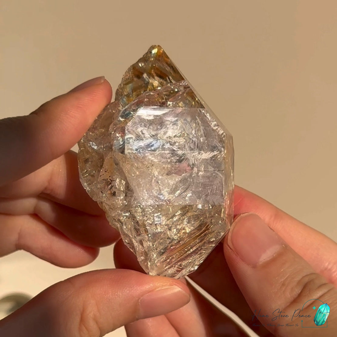 美國紐約黄金療癒者赫基蒙鑽石 New York Herkimer Diamond with Golden Healer